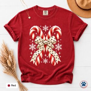 Candy Cane Coquette Bow Shirt